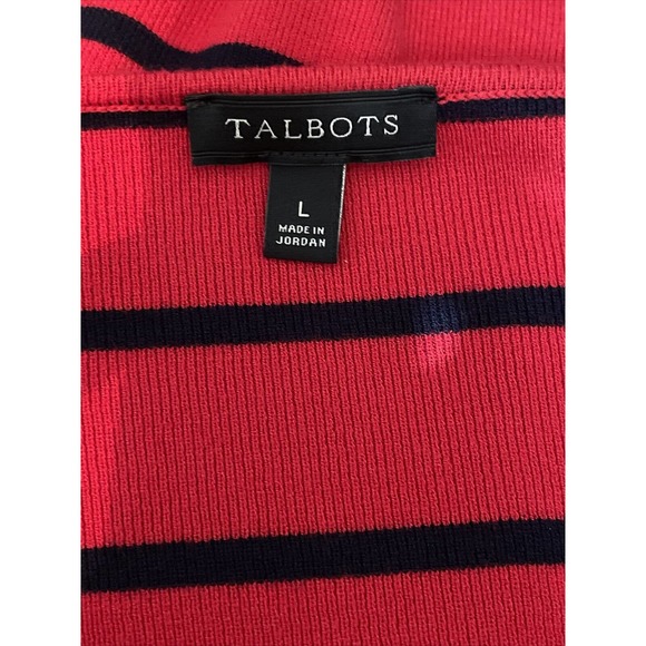 TALBOTS Women’s L Red Black Sweater Viscose Nylon - Picture 3 of 5